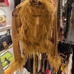 Oséree Ostrich Feather Top